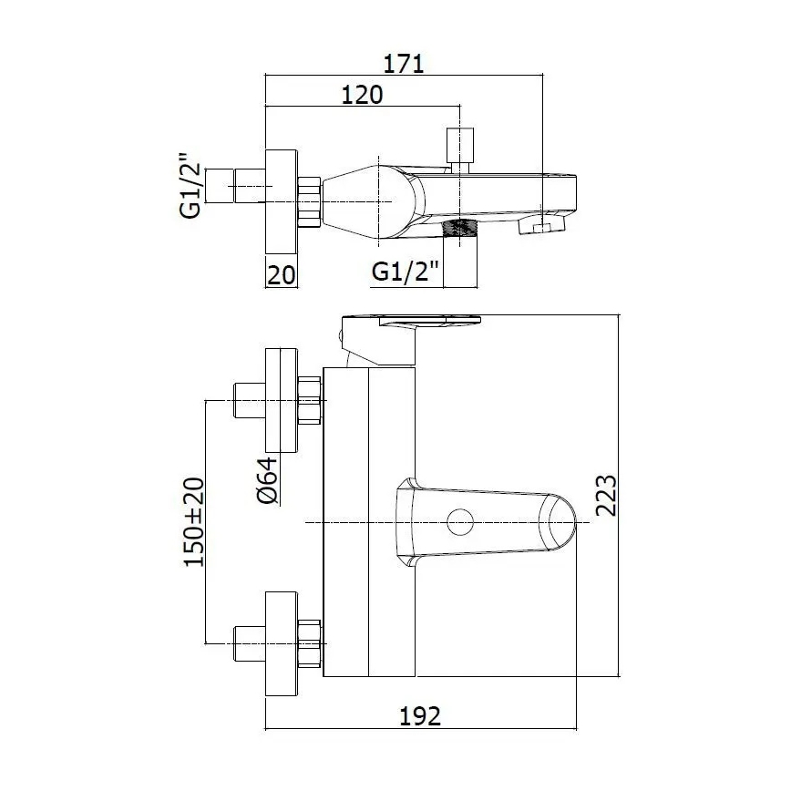 Paffoni - Vanová sada s baterií CANDY lesklý chrom