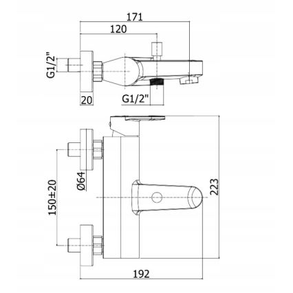 Paffoni - Vanová sada s baterií CANDY lesklý chrom
