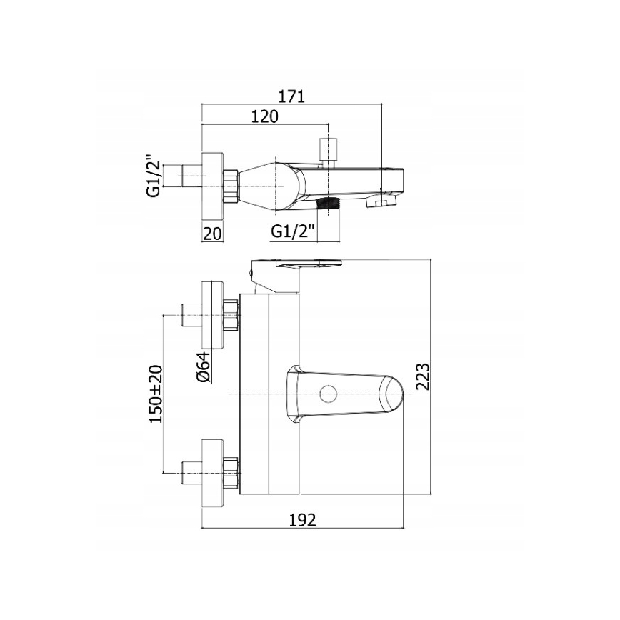 Paffoni - Vanová sada s baterií CANDY lesklý chrom