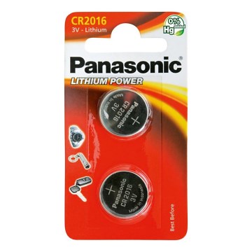 Panasonic - 2 ks Lithiová knoflíková baterie CR2016 3V 72 mAh