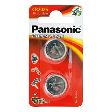 Panasonic - 2 ks Lithiová knoflíková baterie CR2025 3V 165 mAh