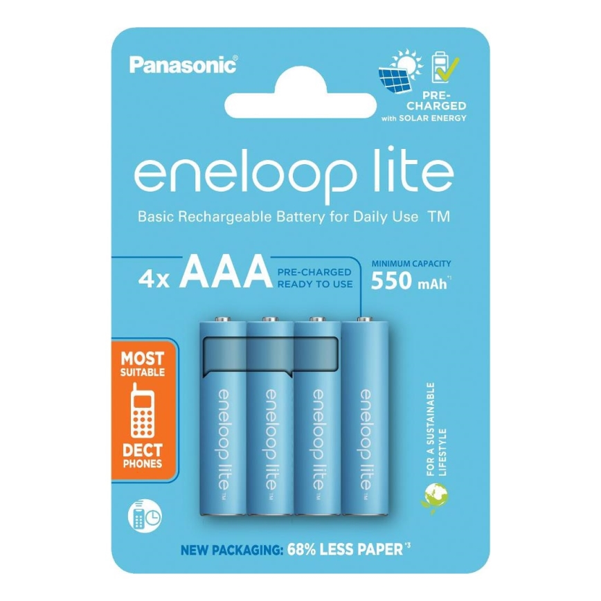 Panasonic - 4 ks Nabijecí baterie AAA Eneloop Lite 550 mAh