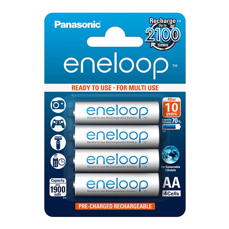 Panasonic Eneloop BK-3MCCE - 4ks nabijecí baterie AA Eneloop NiMH/1,2V/1900mAh