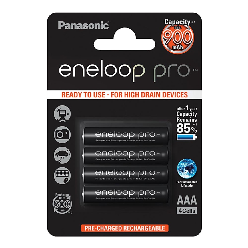 Panasonic Eneloop Pro BK-4HCDE/4BP - 4ks nabijecí baterie AAA Eneloop Pro NiMH/1