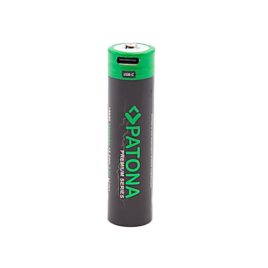 PATONA - Aku 18650 Li-lon 3350mAh PREMIUM 3,7V s USB-C nabíjením