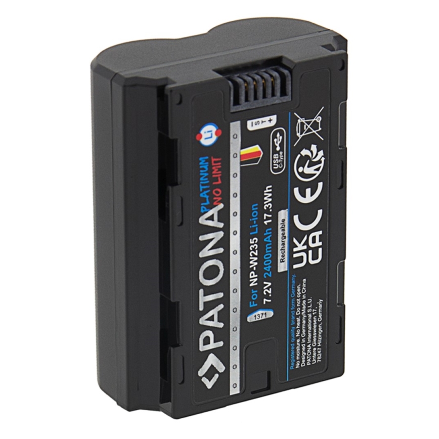 PATONA - Aku Fuji NP-W235 2400mAh Li-Ion Platinum USB-C nabíjení X-T4