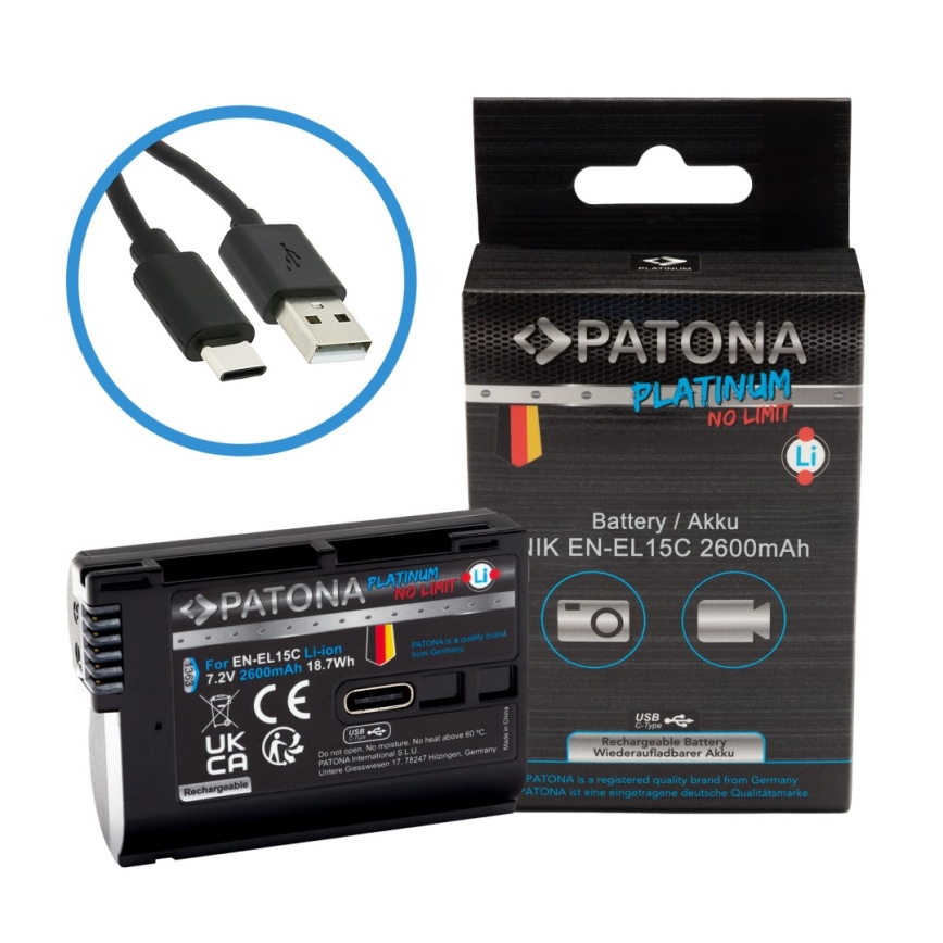 PATONA - Aku Nikon EN-EL15C 2600mAh Li-Ion Platinum USB-C