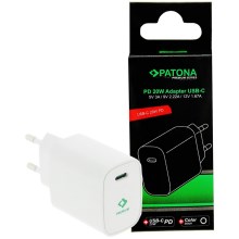PATONA - Nabíjecí adaptér USB-C Power delivery 20W/230V bílá