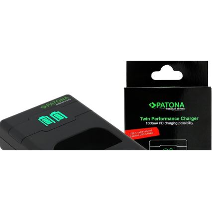 PATONA - Rychlonabíječka Dual Canon LP-E6 + kabel USB-C 0,6m