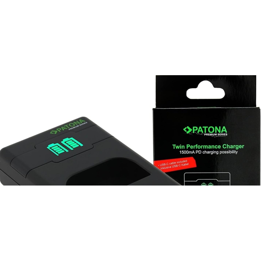 PATONA - Rychlonabíječka Dual Canon LP-E6 + kabel USB-C 0,6m