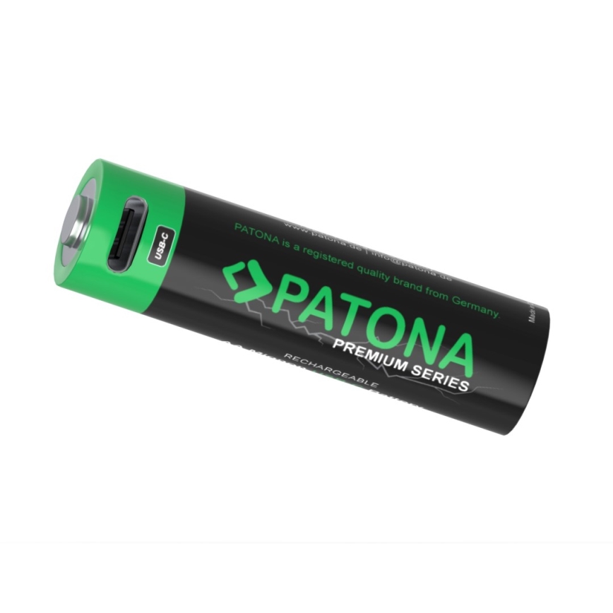 PATONA - SADA 4x Baterie AA/LR6 Li-Pol 2000mAh 1,5Vs s USB-C nabíjením