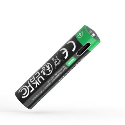 PATONA - SADA 4x Baterie AAA/LR03 Li-Pol 500mAh 1,5V s USB-C nabíjením