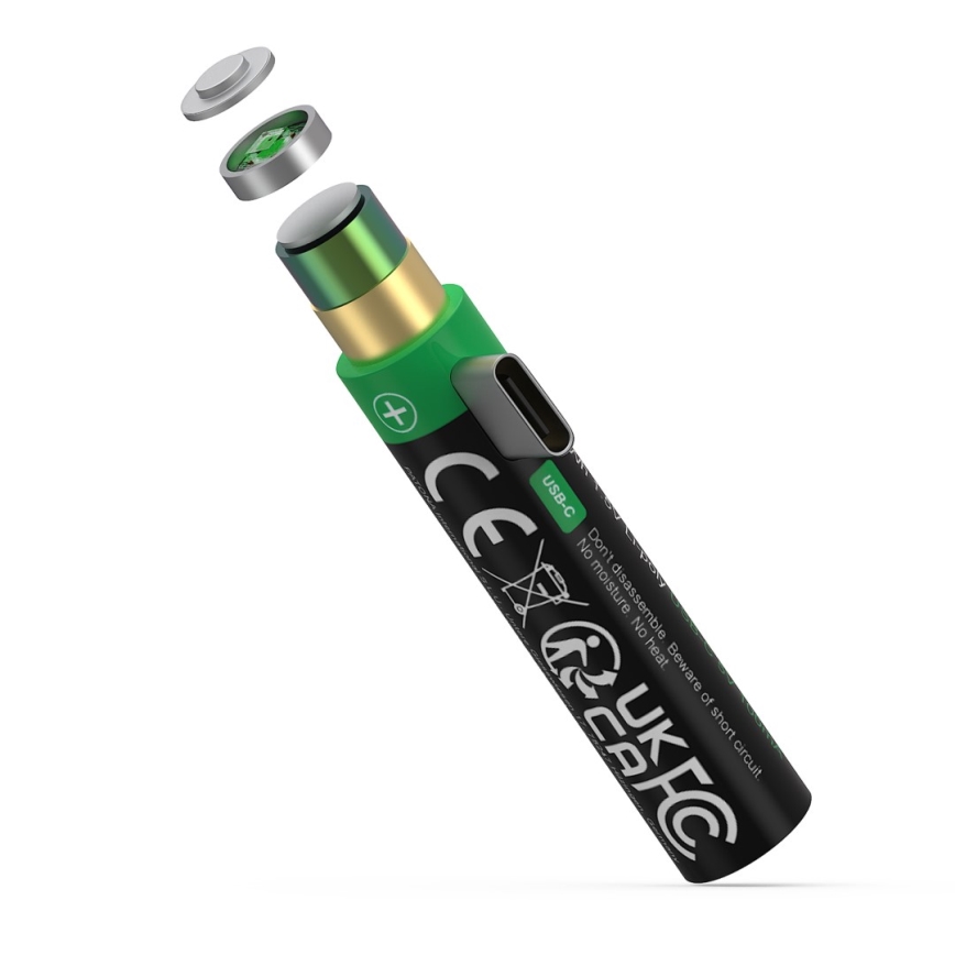 PATONA - SADA 4x Baterie AAA/LR03 Li-Pol 500mAh 1,5V s USB-C nabíjením