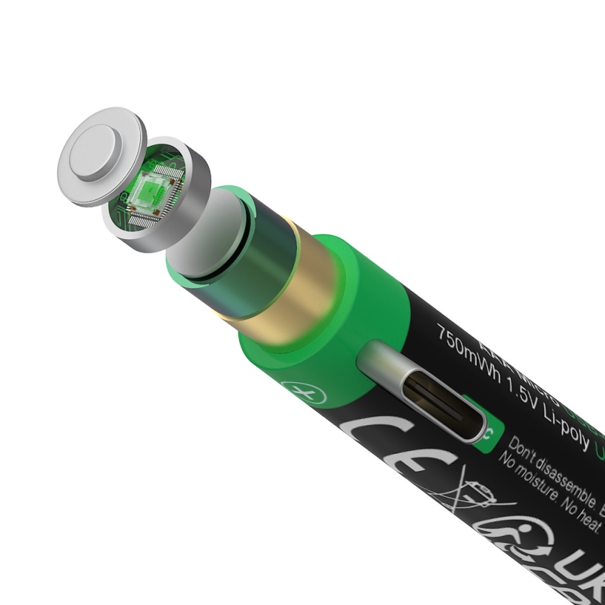 PATONA - SADA 4x Baterie AAA/LR03 Li-Pol 500mAh 1,5V s USB-C nabíjením