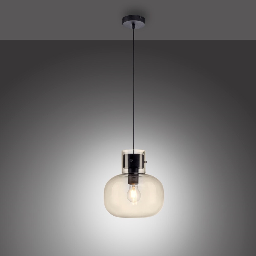 Paul Neuhaus 2003-27 - Lustr na lanku SHITAKE 1xE27/10W/230V pr. 25 cm kouřová