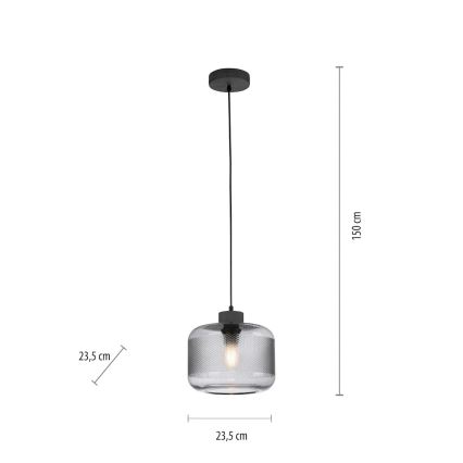 Paul Neuhaus 2005-25 - Lustr na lanku BOLETUS 1xE27/10W/230V pr. 23,5 cm šedá