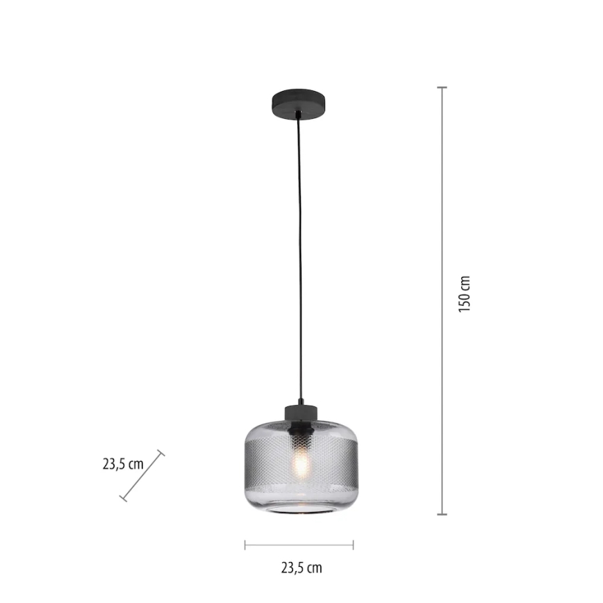 Paul Neuhaus 2005-25 - Lustr na lanku BOLETUS 1xE27/10W/230V pr. 23,5 cm šedá