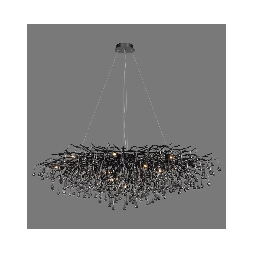 Paul Neuhaus 2031-18 - Lustr na lanku ICICLE 15xG9/40W/230V 75x150 cm černá