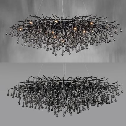 Paul Neuhaus 2031-18 - Lustr na lanku ICICLE 15xG9/40W/230V 75x150 cm černá