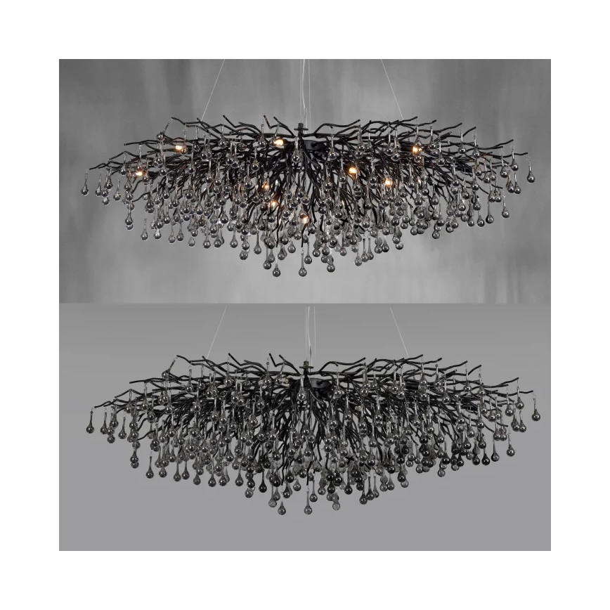 Paul Neuhaus 2031-18 - Lustr na lanku ICICLE 15xG9/40W/230V 75x150 cm černá