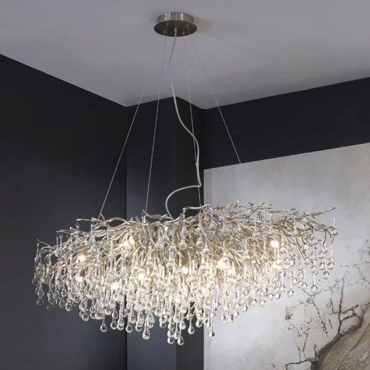 Paul Neuhaus 2031-55 - Lustr na lanku ICICLE 15xG9/40W/230V 75x150 cm lesklý chrom