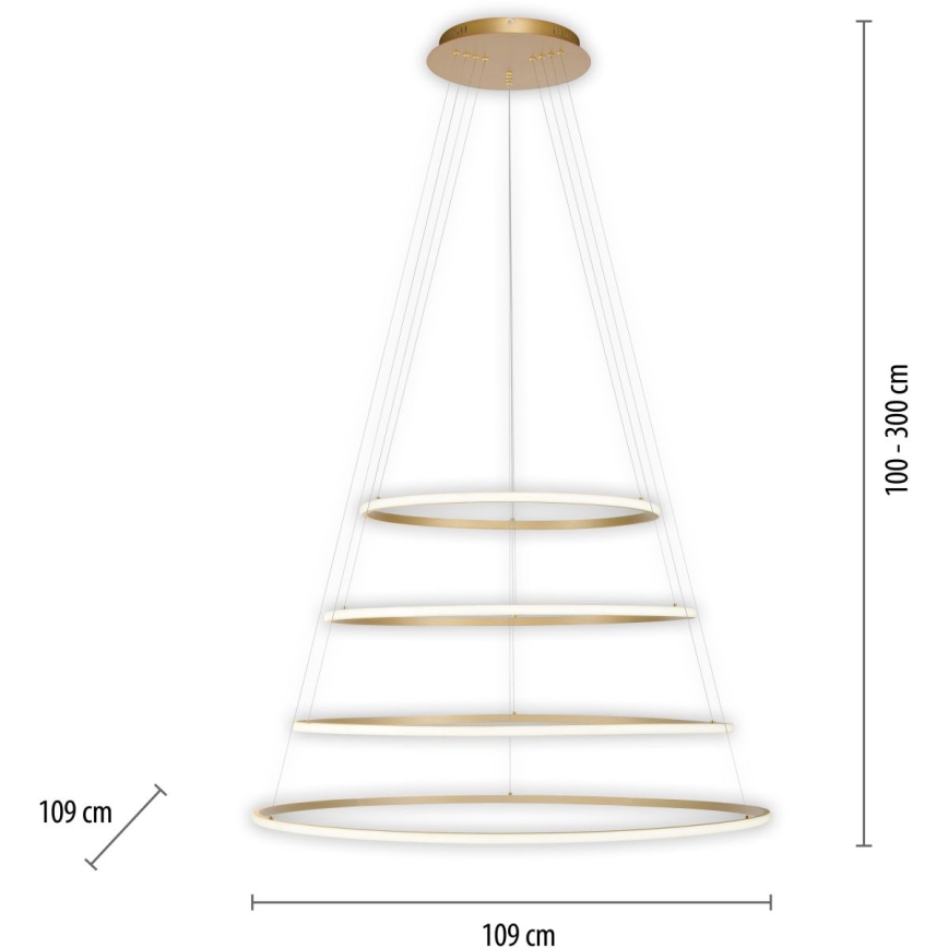 Paul Neuhaus 2124-60 - LED Stmívatelný lustr na lanku TESSARA LED/97W/230V 2700-5000K + dálkové ovládání