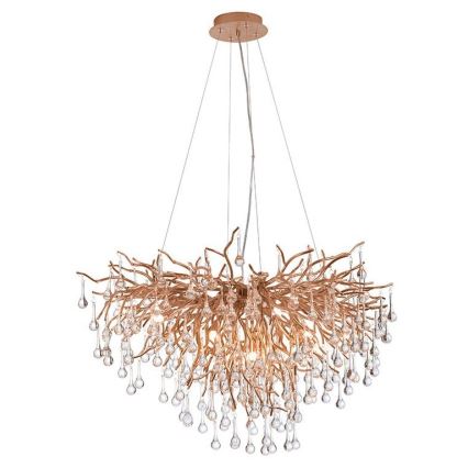 Paul Neuhaus 2192-11 - Lustr na lanku ICICLE 10xG9/40W/230V 50x100 cm mosaz