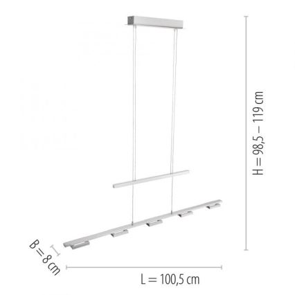 Paul Neuhaus 2446-55 - LED Stmívatelný lustr na lanku INIGO 5xLED/4W/230V