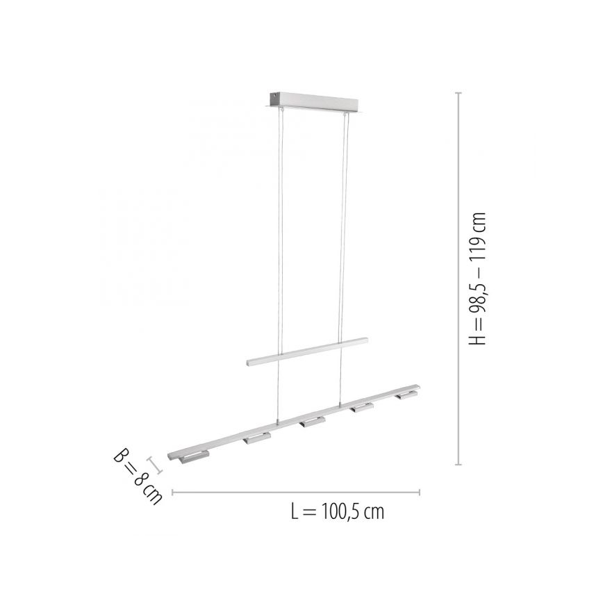 Paul Neuhaus 2446-55 - LED Stmívatelný lustr na lanku INIGO 5xLED/4W/230V