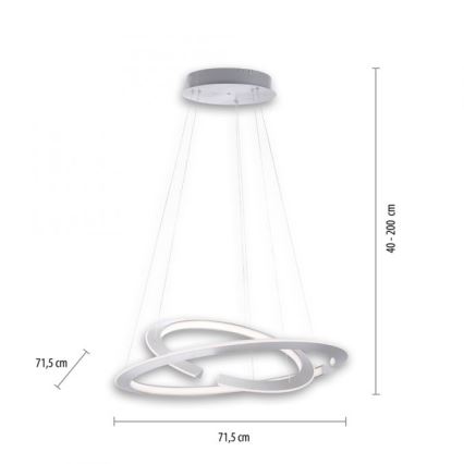 Paul Neuhaus 2491-55 - LED Stmívatelný lustr na lanku ALESSA 2xLED/26W/230V + DO