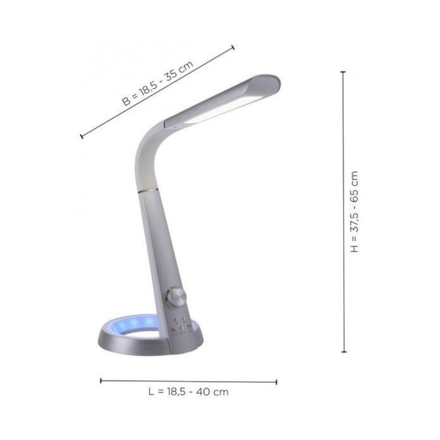 Paul Neuhaus 4591-95 - LED RGB Stmívatelná stolní lampa BILL LED/5,7W/230V 3000-6500K USB + LED/1,6W matný chrom