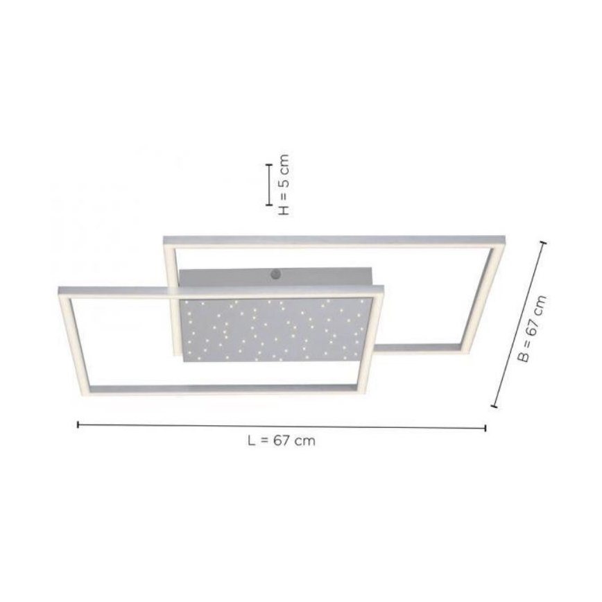 Paul Neuhaus 6024-55 - LED Stmívatelný přisazený lustr YUKI LED/49W/230V + dálkové ovládání