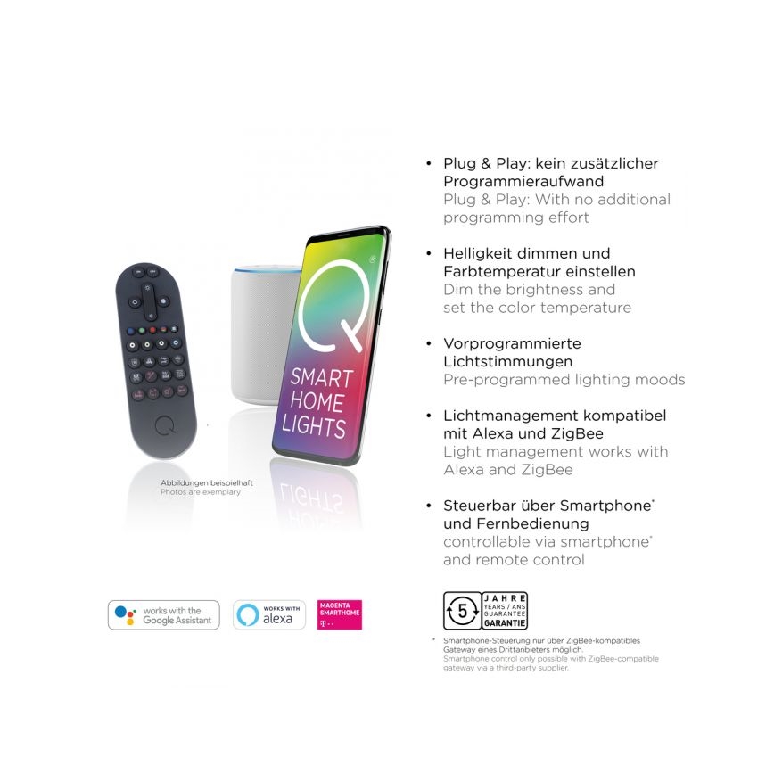 Paul Neuhaus 6071-18 - LED Stmívatelné stropní svítidlo Q-PIATO LED/35W/230V pr. 51 cm 2700-5000K Wi-Fi + dálkové ovládání
