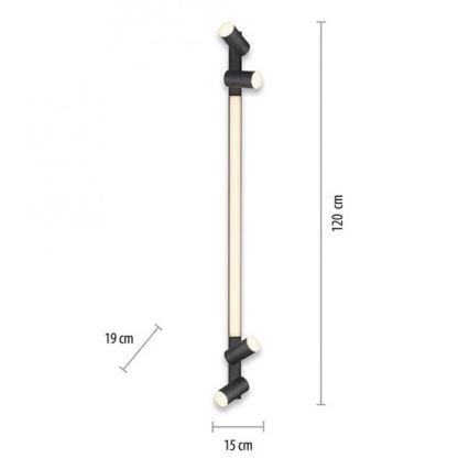 Paul Neuhaus 6121-13 - LED Stmívatelné bodové svítidlo PURE 4xLED/4W/230V + LED/9W 2700-5000K + dálkové ovládání