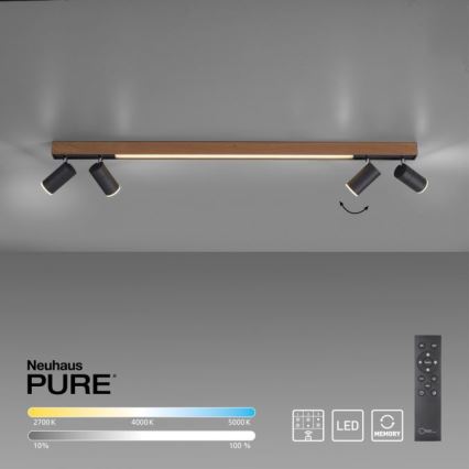 Paul Neuhaus 6121-79 - LED Stmívatelné bodové svítidlo PURE 4xLED/4W/230V + LED/9W 2700-5000K + dálkové ovládání