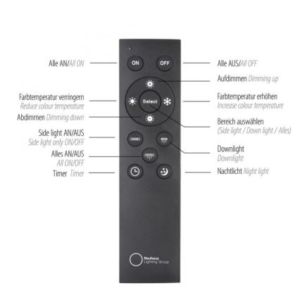 Paul Neuhaus 6121-79 - LED Stmívatelné bodové svítidlo PURE 4xLED/4W/230V + LED/9W 2700-5000K + dálkové ovládání