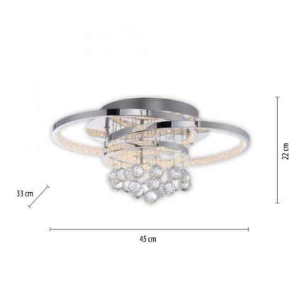 Paul Neuhaus 6267-17 - LED Stmívatelné stropní svítidlo ROTAZO LED/32W/230V pr. 45 cm lesklý chrom