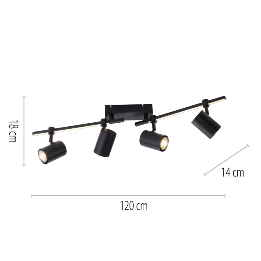 Paul Neuhaus 6525-18 - LED Bodové svítidlo BARIK 4xGU10/4,5W/230V + LED/10W