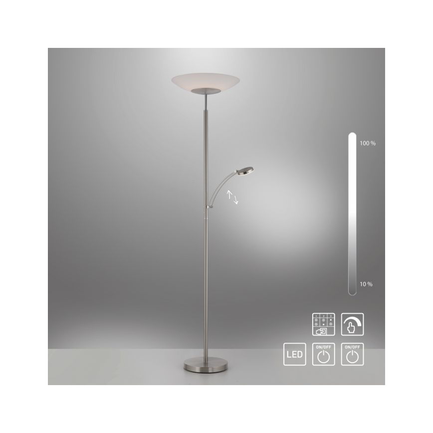 Paul Neuhaus 655-55 - LED Stmívatelná stojací lampa ALFRED 1xLED/28W+1xLED/4W/230V lesklý chrom