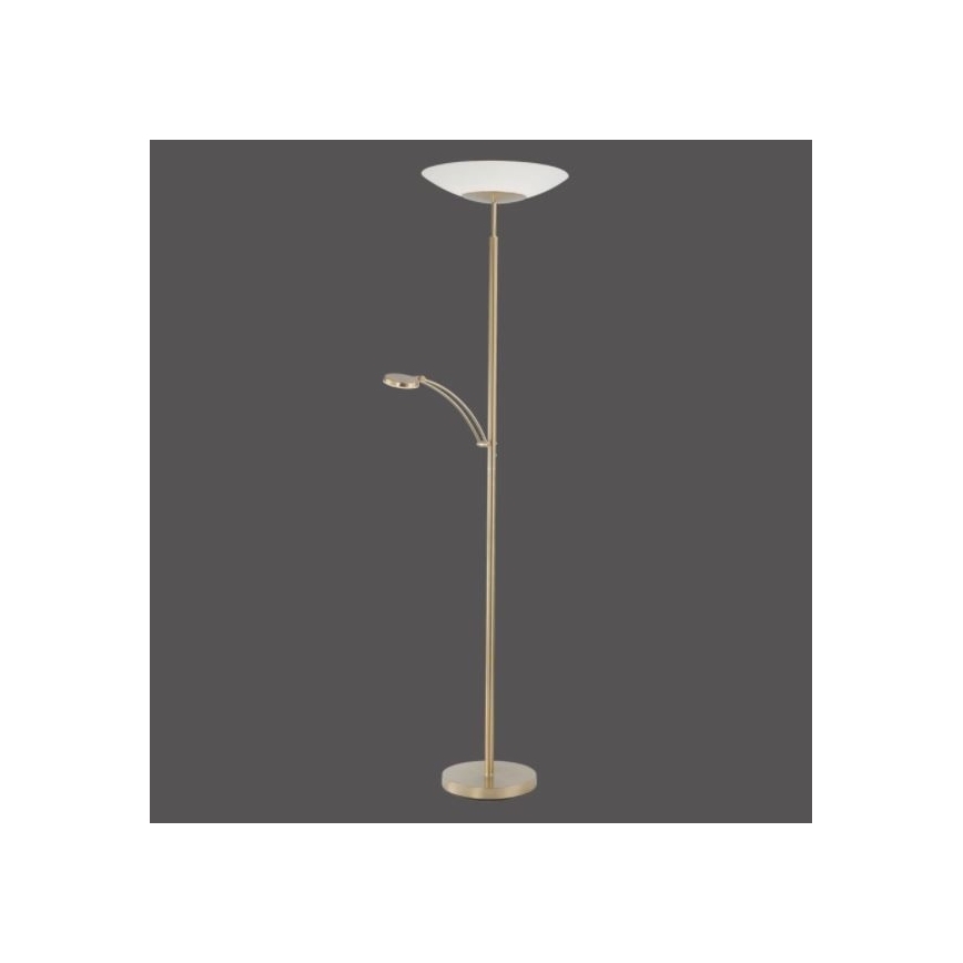 Paul Neuhaus 655-60 - LED Stmívatelná stojací lampa ALFRED LED/28W/230V+LED/4W/230V mosaz
