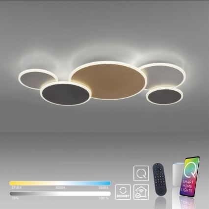 Paul Neuhaus 8008-70 - LED Stmívatelné stropní svítidlo Q-PIATO LED/49W/230V 2700-5000K Wi-Fi + dálkové ovládání
