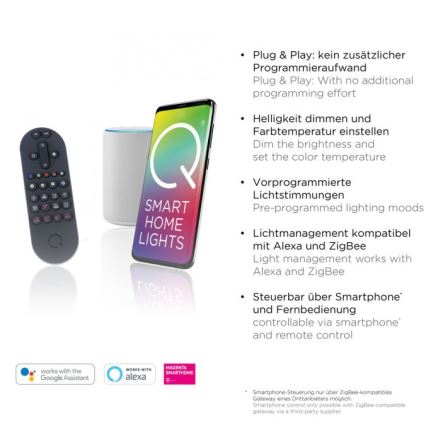 Paul Neuhaus 8008-70 - LED Stmívatelné stropní svítidlo Q-PIATO LED/49W/230V 2700-5000K Wi-Fi + dálkové ovládání