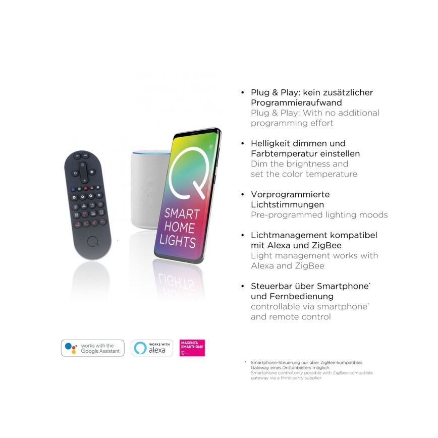 Paul Neuhaus 8008-70 - LED Stmívatelné stropní svítidlo Q-PIATO LED/49W/230V 2700-5000K Wi-Fi + dálkové ovládání
