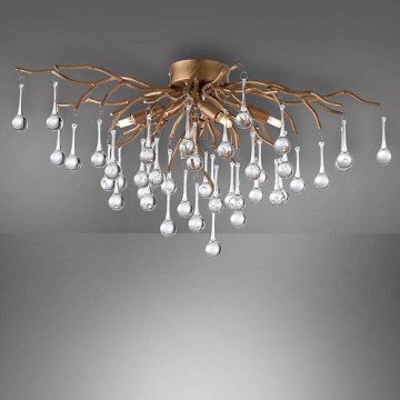 Paul Neuhaus 8090-11 - Přisazený lustr ICICLE 4xG9/40W/230V 30x60 cm mosaz