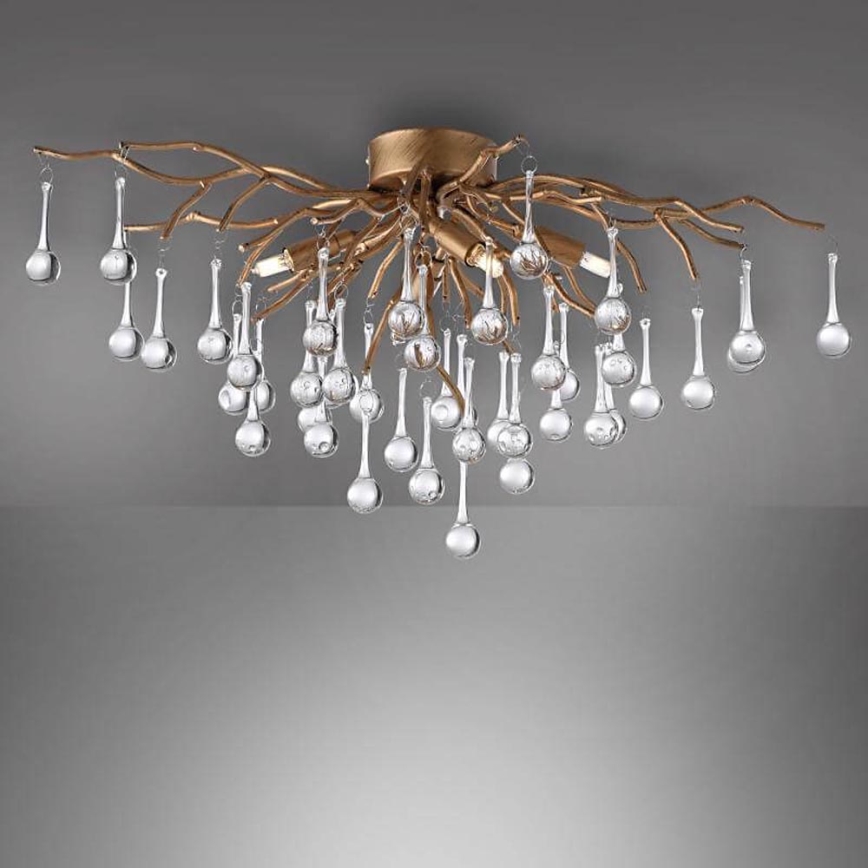 Paul Neuhaus 8090-11 - Přisazený lustr ICICLE 4xG9/40W/230V 30x60 cm mosaz