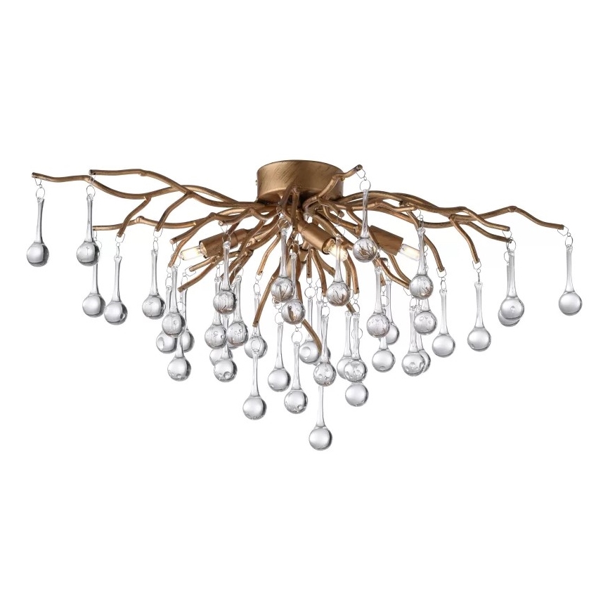 Paul Neuhaus 8090-11 - Přisazený lustr ICICLE 4xG9/40W/230V 30x60 cm mosaz