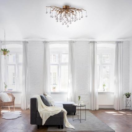Paul Neuhaus 8090-11 - Přisazený lustr ICICLE 4xG9/40W/230V 30x60 cm mosaz