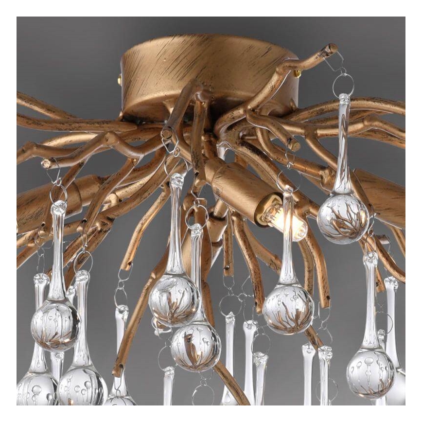 Paul Neuhaus 8090-11 - Přisazený lustr ICICLE 4xG9/40W/230V 30x60 cm mosaz