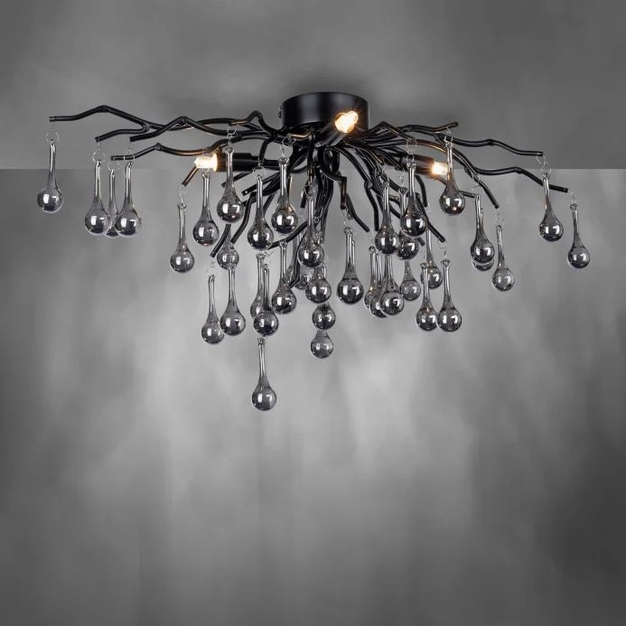 Paul Neuhaus 8090-18 - Přisazený lustr ICICLE 4xG9/40W/230V 30x60 cm černá