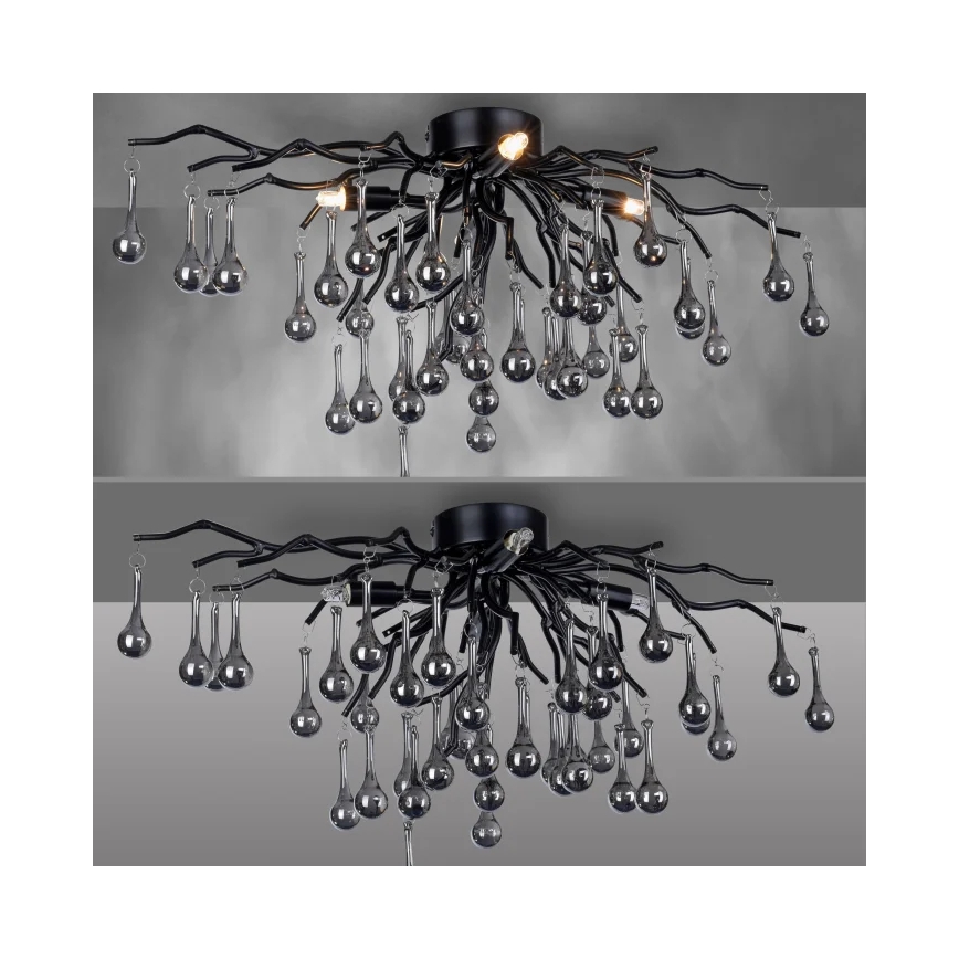 Paul Neuhaus 8090-18 - Přisazený lustr ICICLE 4xG9/40W/230V 30x60 cm černá